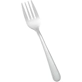 Winco 6 1/2" Silver Windsor Stainless Steel Salad Forks (Set of 12) | Dishwasher safe, Smooth contour design for a contemporary setting, Great for Salads, Appetizers, Desserts and Table Service