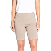 Slim-Sation Womens Pull on Solid 9" Walking Short with 4 Functional PocketsShorts
