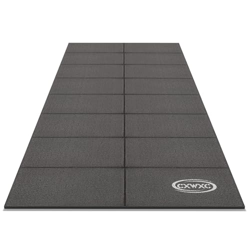 CXWXC Exercise Bike Mat 29.5” x 63” - Bike Trainer Floor Mat for Indoor Riding - Heavy Duty Fitness Equipment Mat for Treadmill Spin, Peloton, Stationary, Exercise Bike