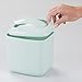 mDesign Modern Plastic Square Mini Wastebasket Trash Can Dispenser with Swing Lid for Nursery Changing Table, Countertop, Tabletop - Dispose of Wipes, Tissues, Cotton Swabs - Mint Green