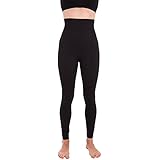 Homma Activewear Thick High Waist Tummy Compression Slimming Body Leggings Pant (X-Large, Black)