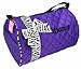 Simple Relax Girl's Quilted Nylon Dance Duffel Bag (Purple w/Zebra Bow)