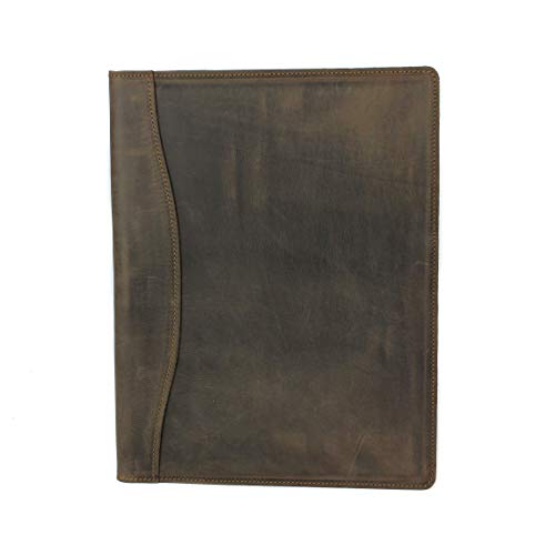 PEGAI Rustic Leather Portfolio/Legal Padfolio, Handcrafted Distressed Leather Pad Folio - Marshall | Chestnut Brown