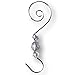 BANBERRY DESIGNS Christmas Ornament Hooks - Metal Wire Hanging Hook Set/48 - Shiny Silver Chrome Ornament Hangers - Decorative Swirl Scroll Design with Beads