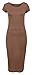 Forever Womens Plain Cap Sleeves Bodycon Midi Dress