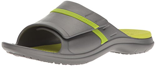 Crocs unisex modi sport slide, graphite/volt green,10 u…