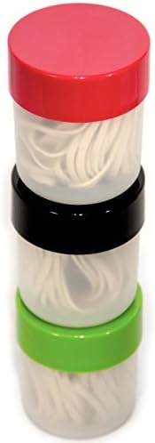 JP Eco Bands - Large High-Performance File Rubber Bands - Size #117B, 7 Inch (3 Pack, Approx. 75 pcs) Stored in Stylish and Handy Round Multi-use Plastic Storage Containers with re-closable lids.