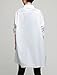ellazhu Women Loose Casual Solid Long Sleeve Cotton Shirt Tops Blouse WO50 White