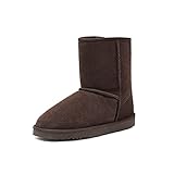 DREAM PAIRS Boys Girls Shorty-K Sand Sheepskin Fur