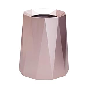 MADHEHAO Ronde Plastic Prullenbak Afvalmand,diamand vormige moderne vuilnisbak, open Top Huishoudelijke Afvalbak voor…