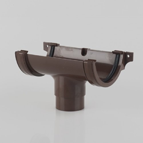 Brett Martin Plastic PVCu 112mm Roundstyle Half Round Running Outlet. BROWN BR45BR