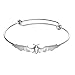 SENFAI Nickel Free,Vampire Bats Wiring Bracelet Adjustable Expandable Wire Bangles (Silver Color)