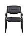 Boss Office Products Leather Sled Base Side Chair with Arms in Black
