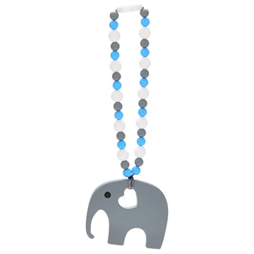 Nummy Beads Blue Elephant Teether Toy Attaches To Baby Carri