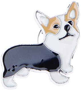 ShallweT Pet Puppy Husky Corgi Ji Wawa Dogs Brooch Clothes Bouquet Dress Animal Badge Scarf Decoration Fashion Rhinestone Delicate Brooches Pins Gifts