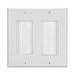 BATIGE 2 Gang Brush Wall Plate Anti-dust Wall Mount Panel Cable Pass Through Wires Cable Access Strap Wall Socket Plug Port (2 Gang (1 Pack), White)