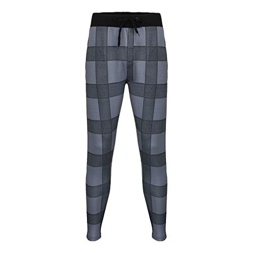 Allywit Men's Slim Gym Bodybuilding Pants Fashion Spliced Workout Running Jogger Sweatpants Gray - Thumbnail 4