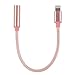 Lightning to 3.5mm Headphone Jack Adapter for iPhone 7 / 7 Plus, K-ble iPhone 7 Lightning Port to 3.5mm Female Audio Jack Headphone Cable Adapter (Rose Gold)