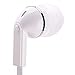 Mono Handsfree Headset Single in-ear Flat Cable Earphone Earbud White for iPhone 6 6S, Plus, 5S 5C SE - Samsung Galaxy S8 S8+ S7 S6, Edge, Edge+, S5, S4, Active, Galaxy Note 5 4 3 - LG G3 G4 G5 G6 V20