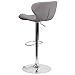 Flash Furniture Denville 2 Pack Contemporary Gray Fabric Adjustable Height Barstool with Curved Back and Chrome Base
