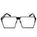 AMZTM Outdoor Reading Glasses Square Metal Black Frame Glass Lens Oversized Non-Polarized Sunglasses for Men and Women (Black Frame Clear Lens, 63)
