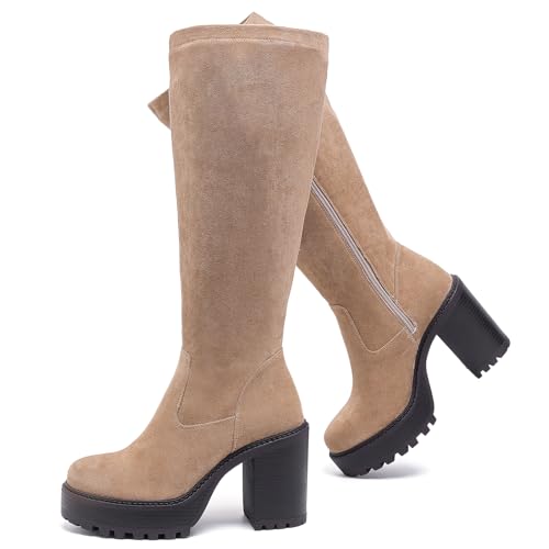 Ruiee Women's Extra Wide Calf Knee High Boots.250369 BG MF 13 at Amazon
