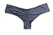 CROSS1946 Sexy Women's Bikini Thong Bottom Brazilian V Cheeky Ruched Semi Swimsuit L Black