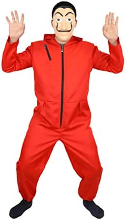 WOW Concept - Costume Money Heist / CASA De Papel + Mask Dali Available - Combining Red - Premium quality reinforced plastic Rigid and resistant - Salvador Dali (S : 160-165cm)