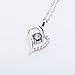 YFN Sterling Silver Heart Necklace for Women Birthday Gifts for Her Mom Wife Daughter Girlfriends (Purple)