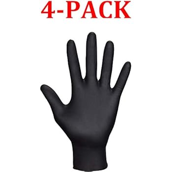 SAS Safety 66520 Raven Powder-Free Disposable Black Nitrile 6 Mil Gloves, Double-Extra Large, 100 Gloves by Weight (4-Pack)