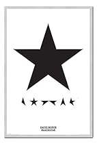David Bowie Blackstar Poster Magnetic Notice Board Silver Framed - 96.5 x 66 cms (Approx 38 x 26 inches)