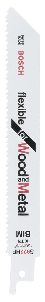 Bosch Professional 2 pieces Sabre Saw Blade S 922 HF Flexible for Wood and Metal (Length 150 mm, sabre saw accessories)