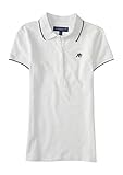 Aeropostale Women's A87 Solid Single-Tipped Piqu Polo Shirt M Bleach