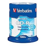 Verbatim(R) CD-R Printable Disc Spindle, White, Pack Of 100