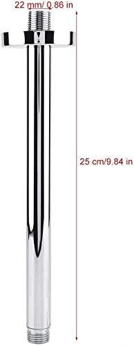 TOPINCN Shower Arm, 9.84 Inch Stainless Steel Shower Extension Tube Round Top Shower Pipe Handheld Shower Arm Tube Bathroom Accessory - Image 3