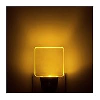[Pack of 2] Auto ON/Off Plug in LED Night Light with Dusk to Dawn Sensor (Bright Warm White/Yellow/Amber Glow)