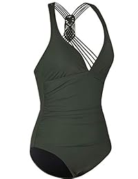 Mycoco traje de baño de una pieza con cuello en V y control de barriga para dama