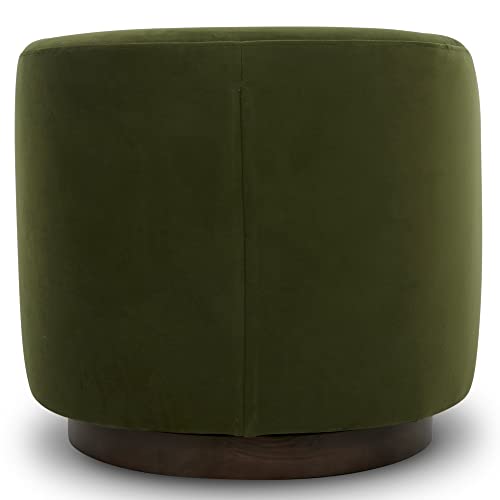 CHITA Swivel Accent Chair, FSC Certified Upholstered Velvet Barrel Chair for Living Room, Fully Assembled, Forest Green