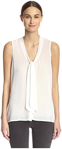 Kaya di Koko Women's Sleeveless Tie Blouse, Cream, S