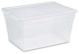 STERILITE 56 Quart Clear Storage Box See-through with White Lid (Pack Of 8)