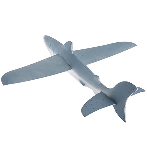 Wenasi EPP Super Durable Throwing Glider Shark Inertia Plane Foam Aircraft Toy Hand Launch Airplane Model Outdoor Sports Toy for Kids £¨17.7517.755.12 in,Grey)