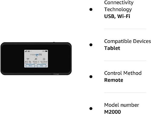 Inseego MiFi M2000 5G and 4G LTE Hotspot | for T-Mobile and GSM Unlocked | All Day Battery Life | WiFi 6 Technology