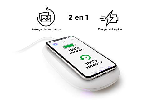 SanDisk 128GB Ixpand Wireless Charger Sync, 10W fast wireless charger with automatic photo backup for Qi-compatible phones, works with iPhone and Android