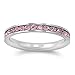Stainless Steel Eternity Pink Cz Wedding Band Ring 3mm (7)