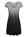 Lock and Love WDR1089 Womens Ombre V Neck Cap Sleeve T Shirt Dress XXXL BLACK