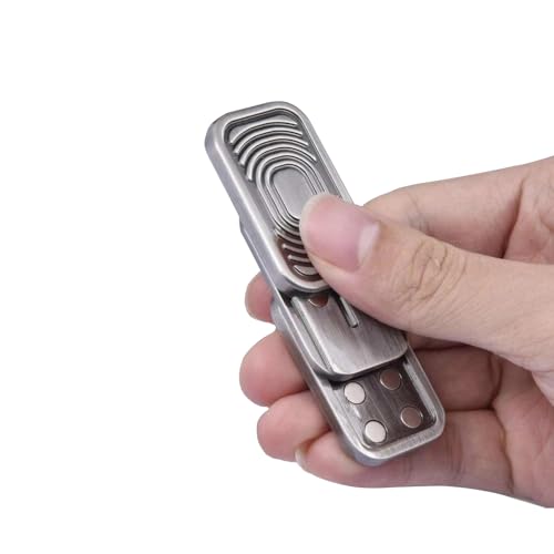 OBEST 3PCS Fidget Slider Toys, Stainless Steel Metal EDC Slider Toy for Stress and Anxiety Relief, Autism and ADHD Sensory Toys, Desk Office Adults Toys, 80738