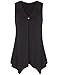 Laksmi Womens Sleeveless Tunic,Solid Color V Neck A Line Handkerchief Hem Tank Top