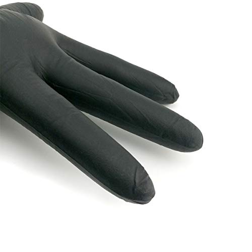 Disposable Black Nitrile Gloves 100Pcs per Box Powder Free Medical Exam Tattoo Piercing Gloves Medium - Thumbnail 2