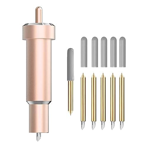 Premium Fine Point Blade Compatible with Maker 3/Maker/Explore 3/Explore Air 2/Air/One,Fine Point Blade Housing for Slicing Cuts Glitter Vinyl,Cardstock,Faux,Adhesive Foil,Vellum and Etc（Gold）