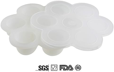 YiTai Silicone Egg Bites Molds for Instant Pot Accessories,Fits 5,6,8 qt Pressure cooker, Reusable Storage Container- Baby Food container-Freezer Tray-White